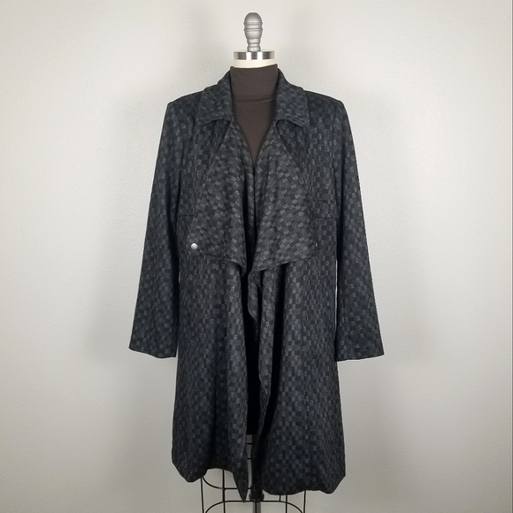 Anthropologie Hazel Geometric Patterened Waterfall Open Jacket - Picture 1 of 8